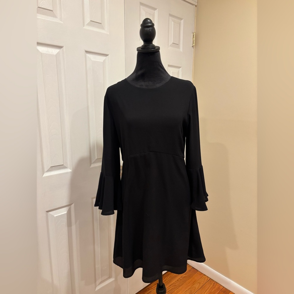 Lulu's Black Dress with Bell Sleeves